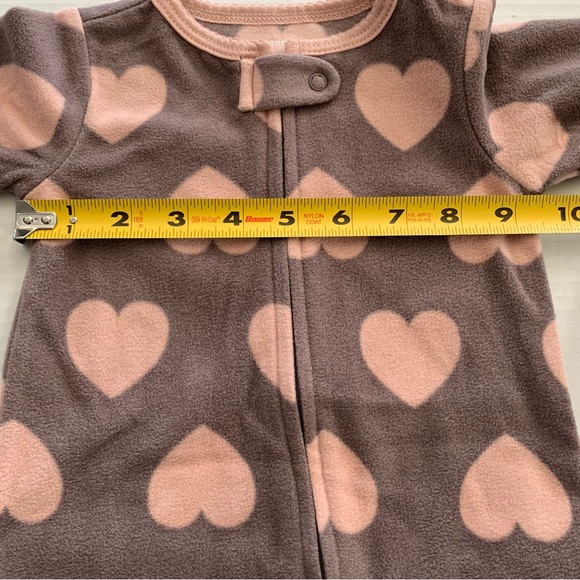 🦚2/$18 Carter’s Heart 2-Way Zip Cotton Blend Sleep & Play Pajamas - Picture 12 of 15